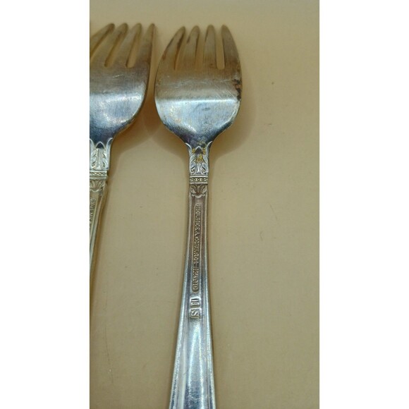 Vintage HOLMES & EDWARDS IS Danish Princess Inlaid Silver Plate - Dinner Fork - Picture 6 of 6